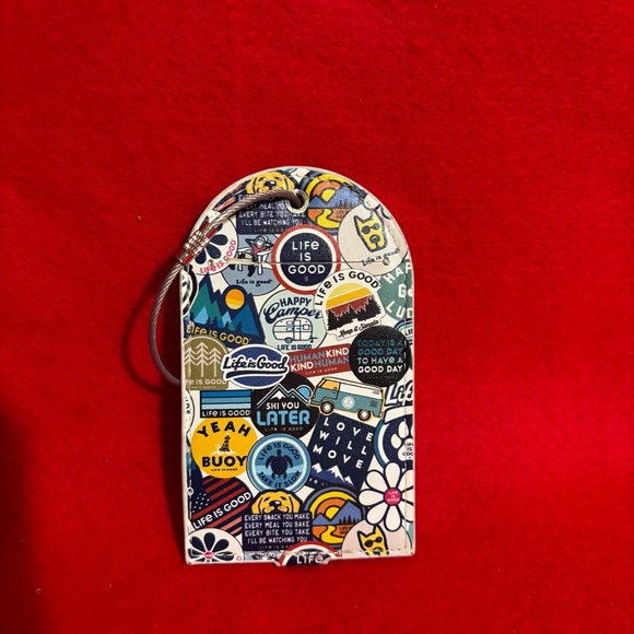 Life is Good Colorful Graphic Collage Design Luggage Tag - Picture 2 of 8